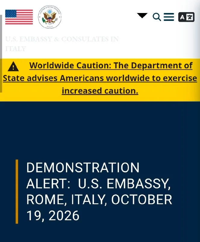 Обложка источника: США выпустили предупреждение для граждан в Италии