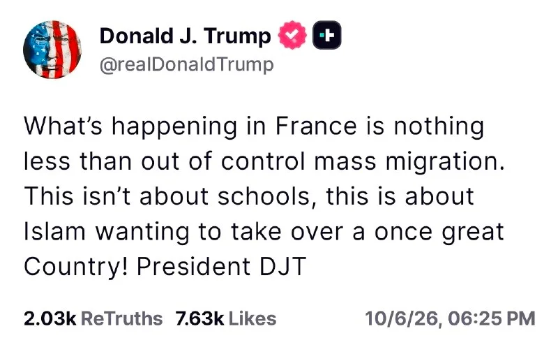 Обложка источника: Дональд Трамп высказался о беспорядках во Франции